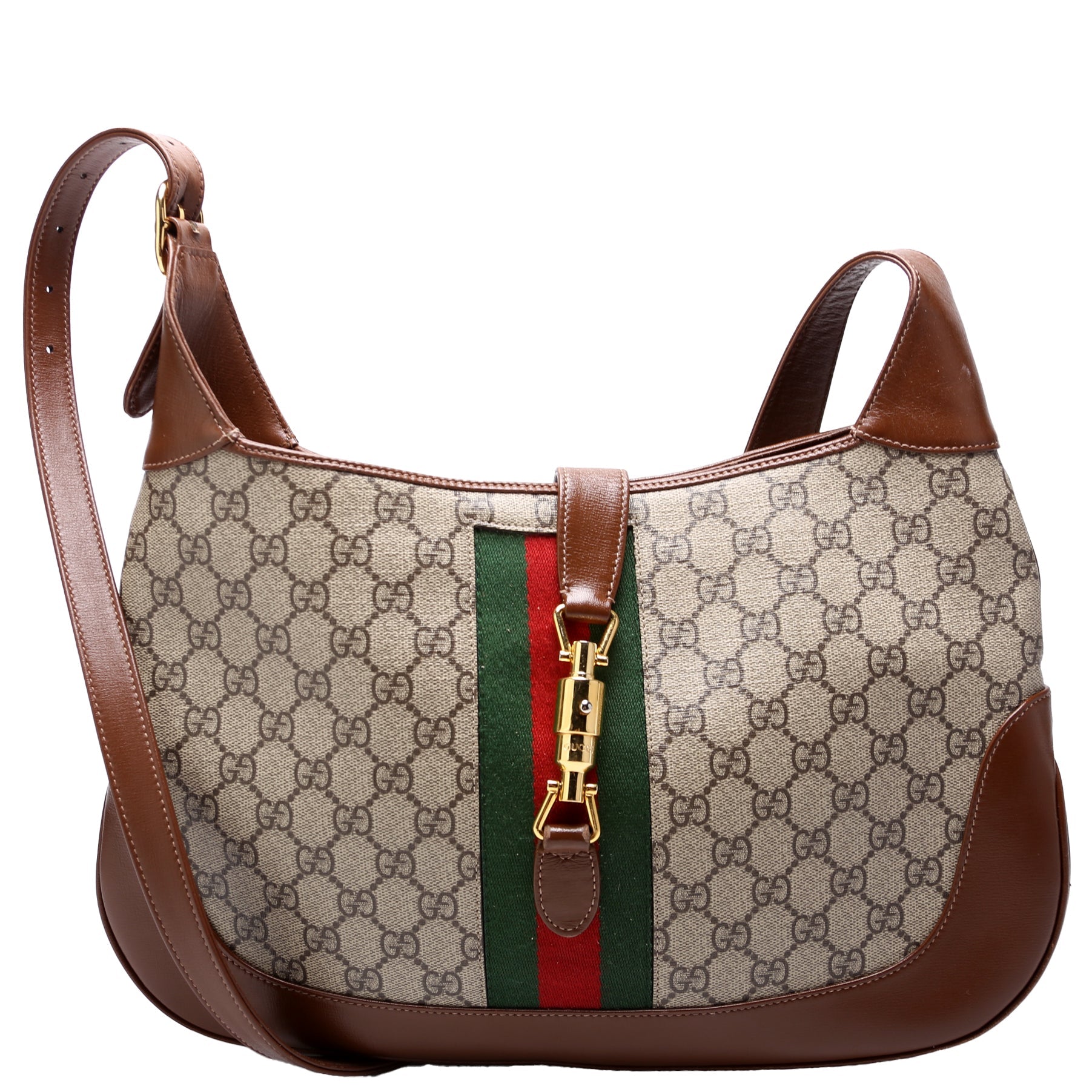 636710 Jackie 1961 GG Supreme Medium Hobo Bag Brown