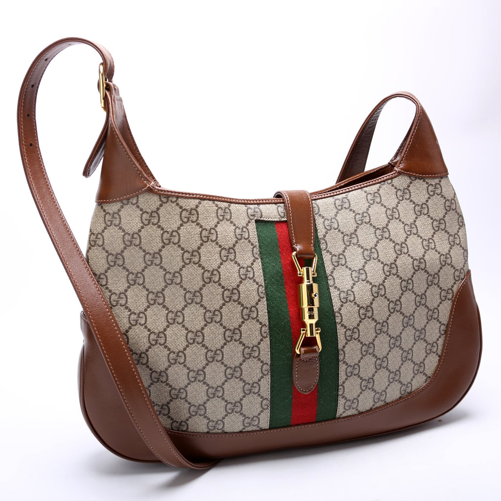 636710 Jackie 1961 GG Supreme Medium Hobo Bag Brown