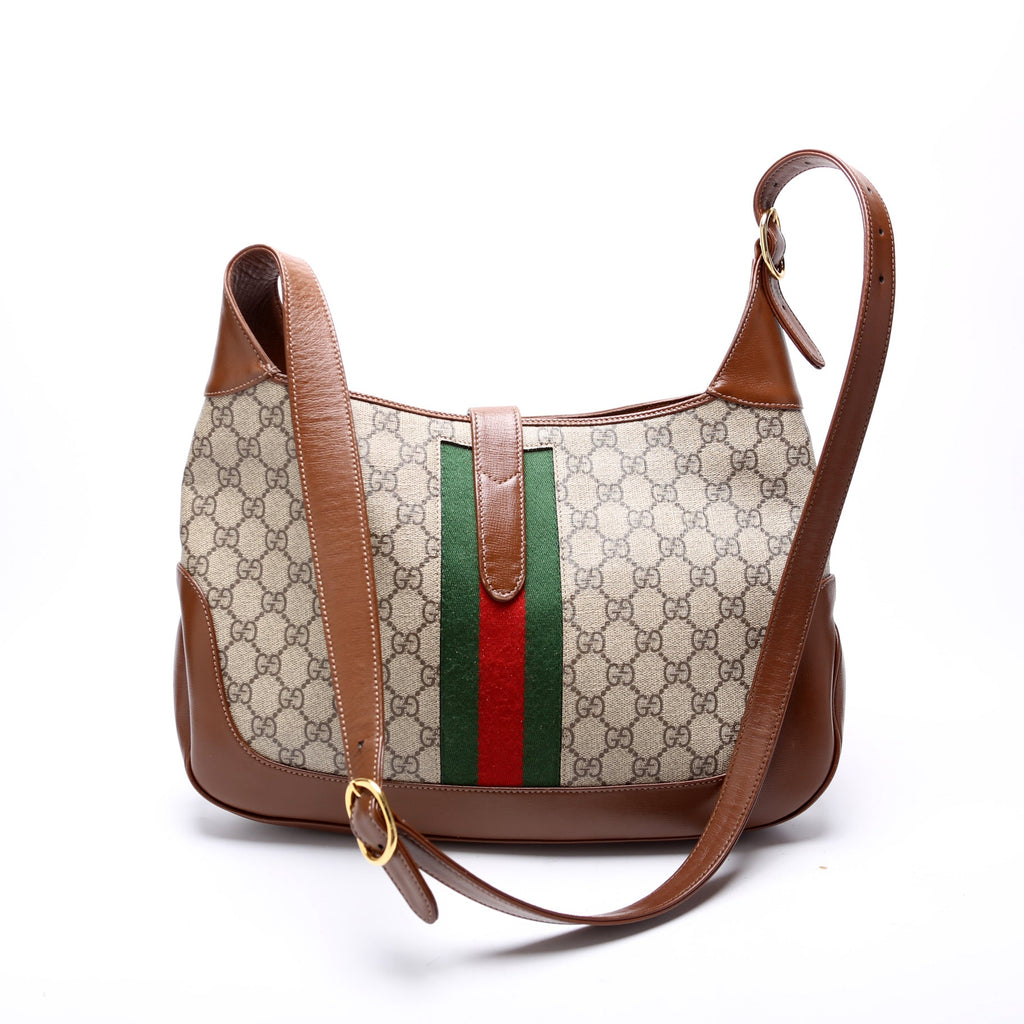 636710 Jackie 1961 GG Supreme Medium Hobo Bag Brown