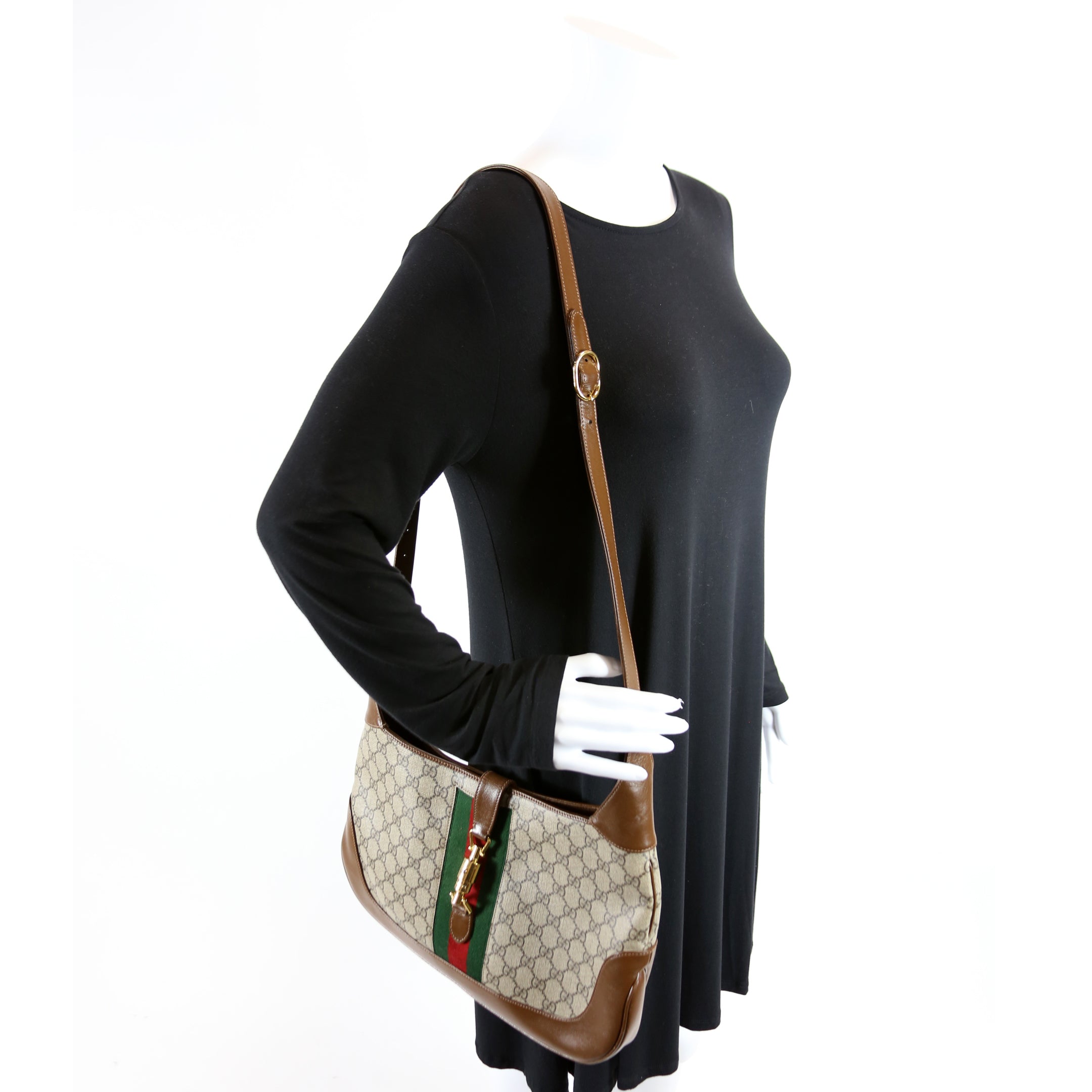 636710 Jackie 1961 GG Supreme Medium Hobo Bag Brown