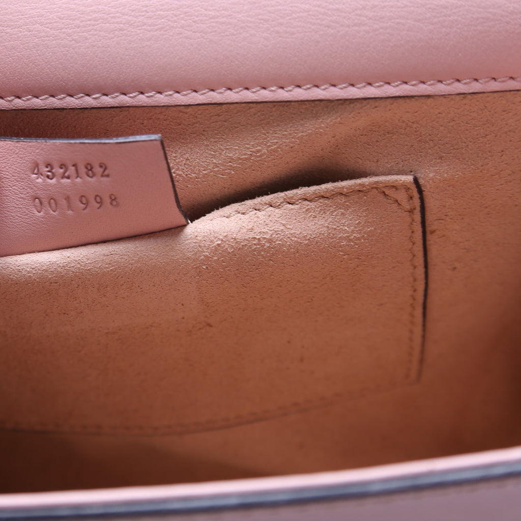 ON HOLD 432182 Padlock Embroidered Star Leather Small Pink