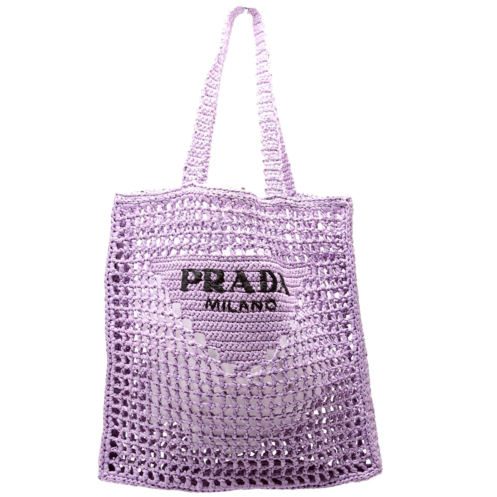 Prada Raffia Crochet Tote Bag