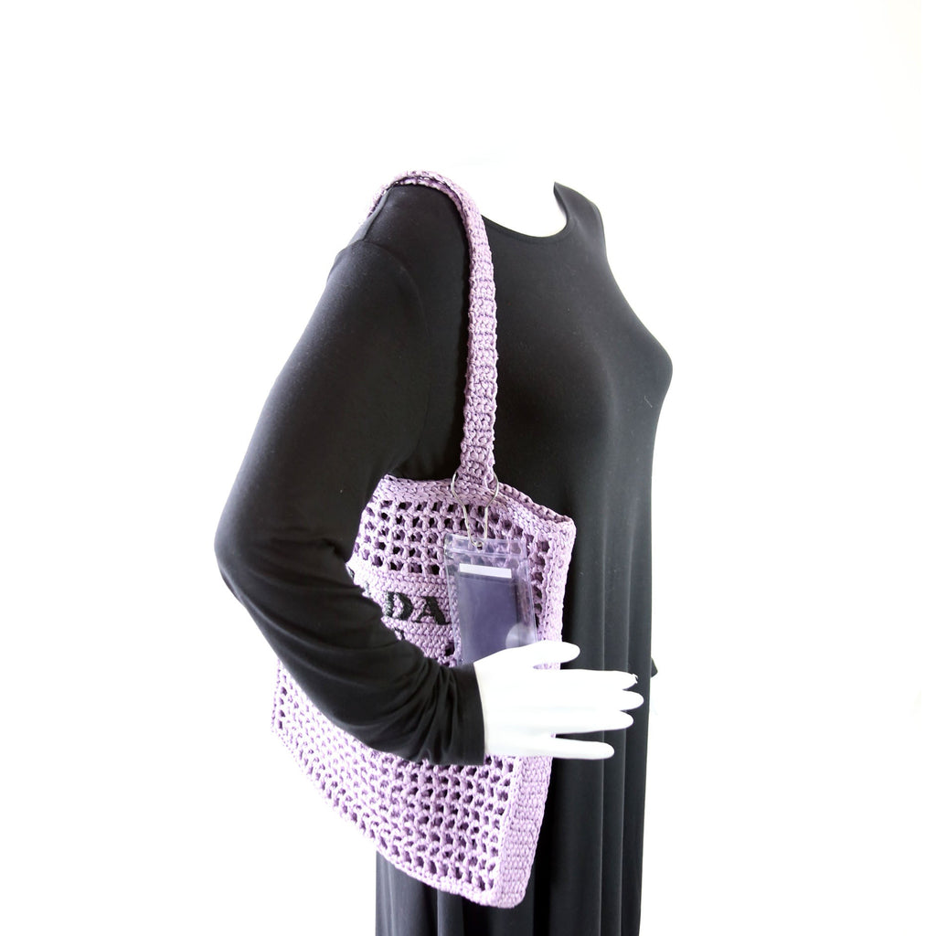 Prada Raffia Crochet Tote Bag