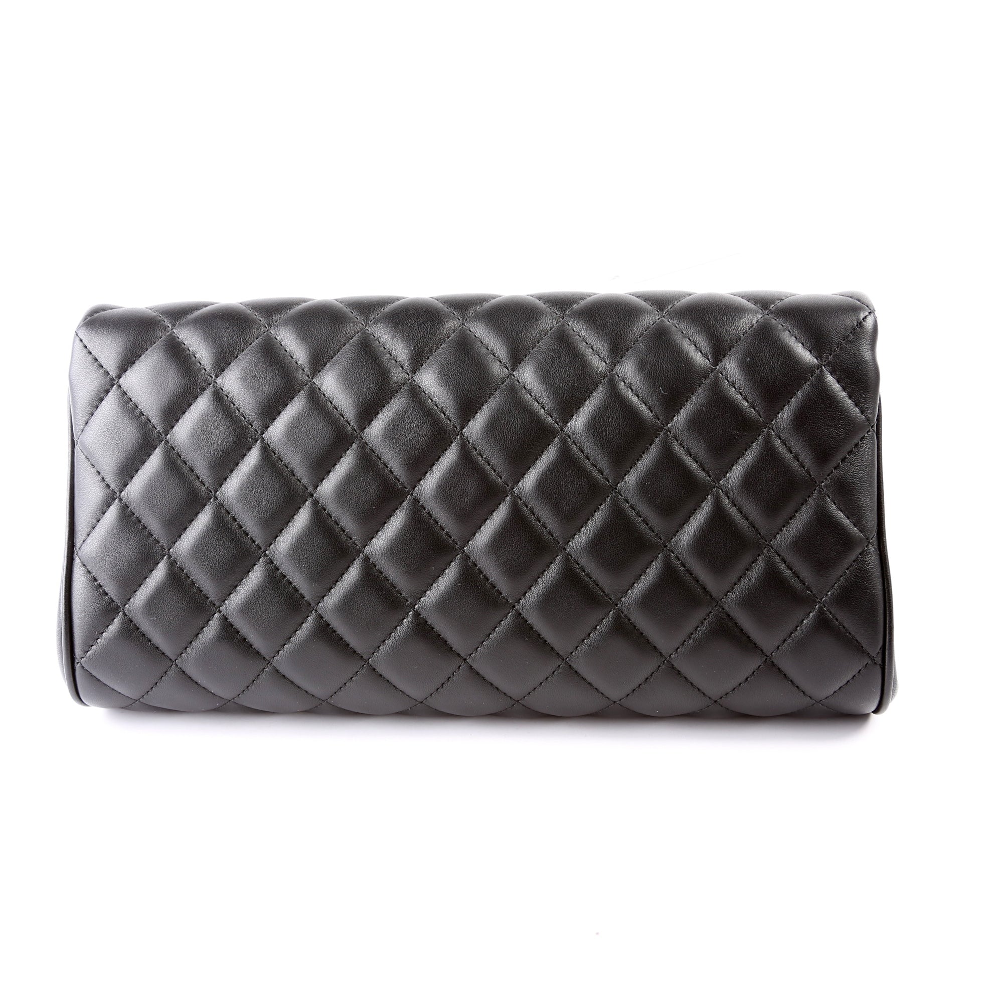 Fold Up Again Quilted Lambskin Clutch 23 Black