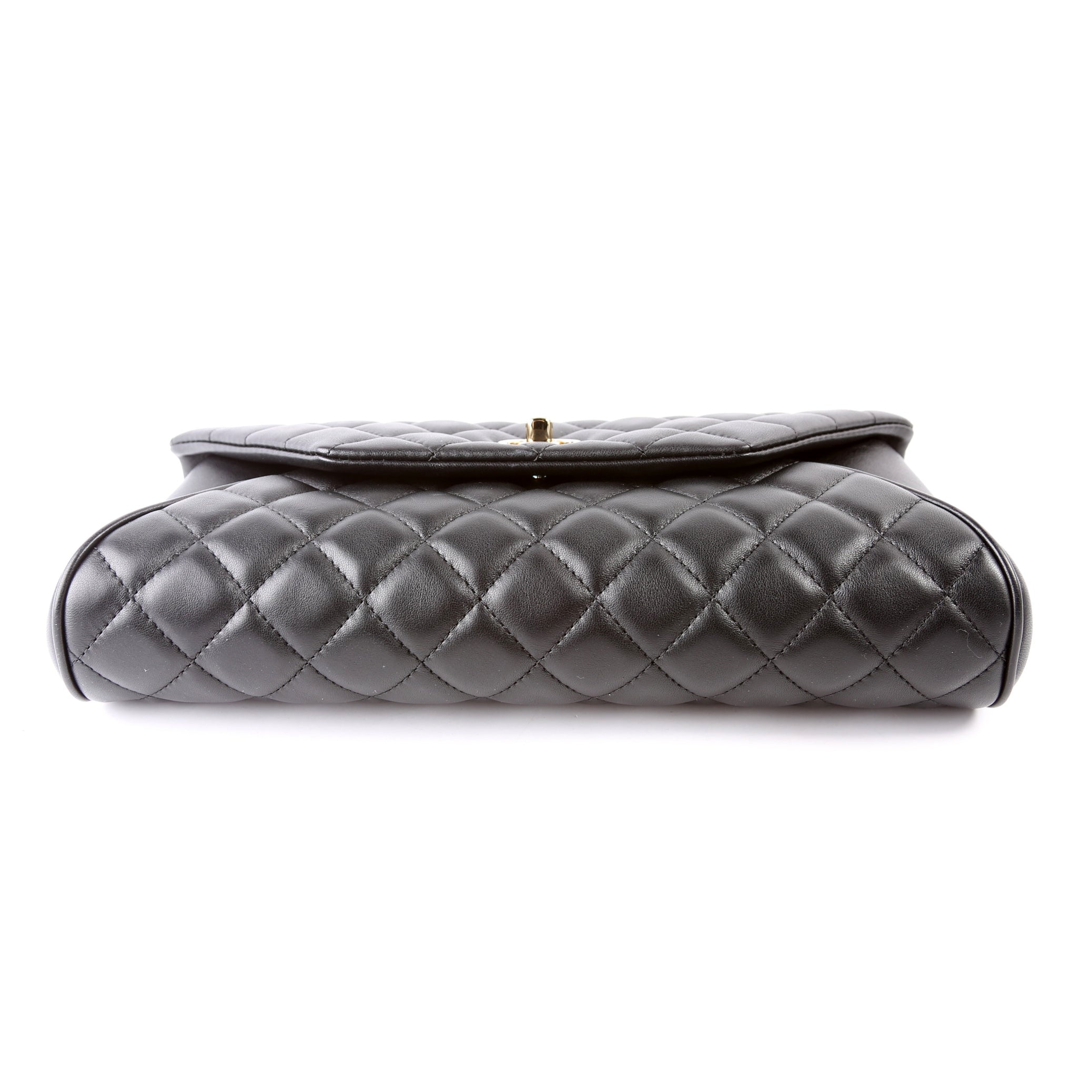 Fold Up Again Quilted Lambskin Clutch 23 Black