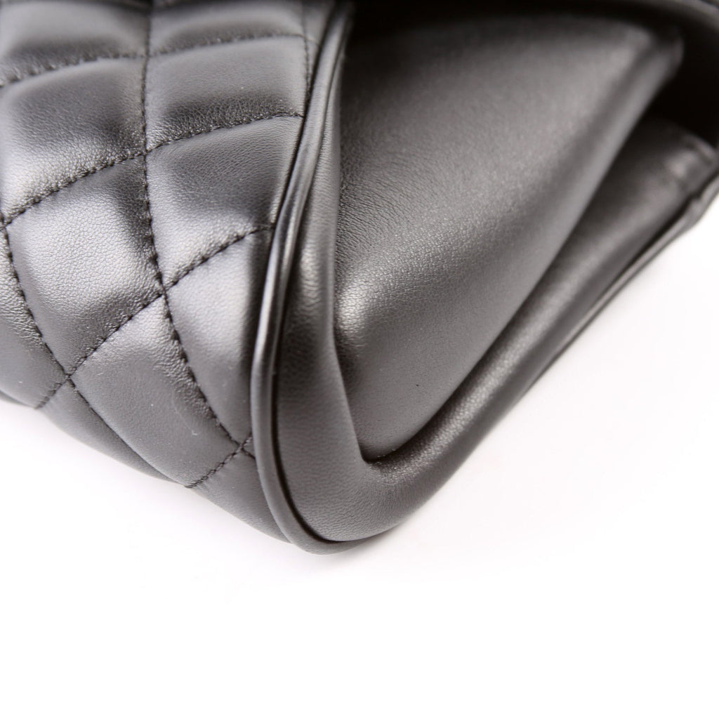 Fold Up Again Quilted Lambskin Clutch 23 Black
