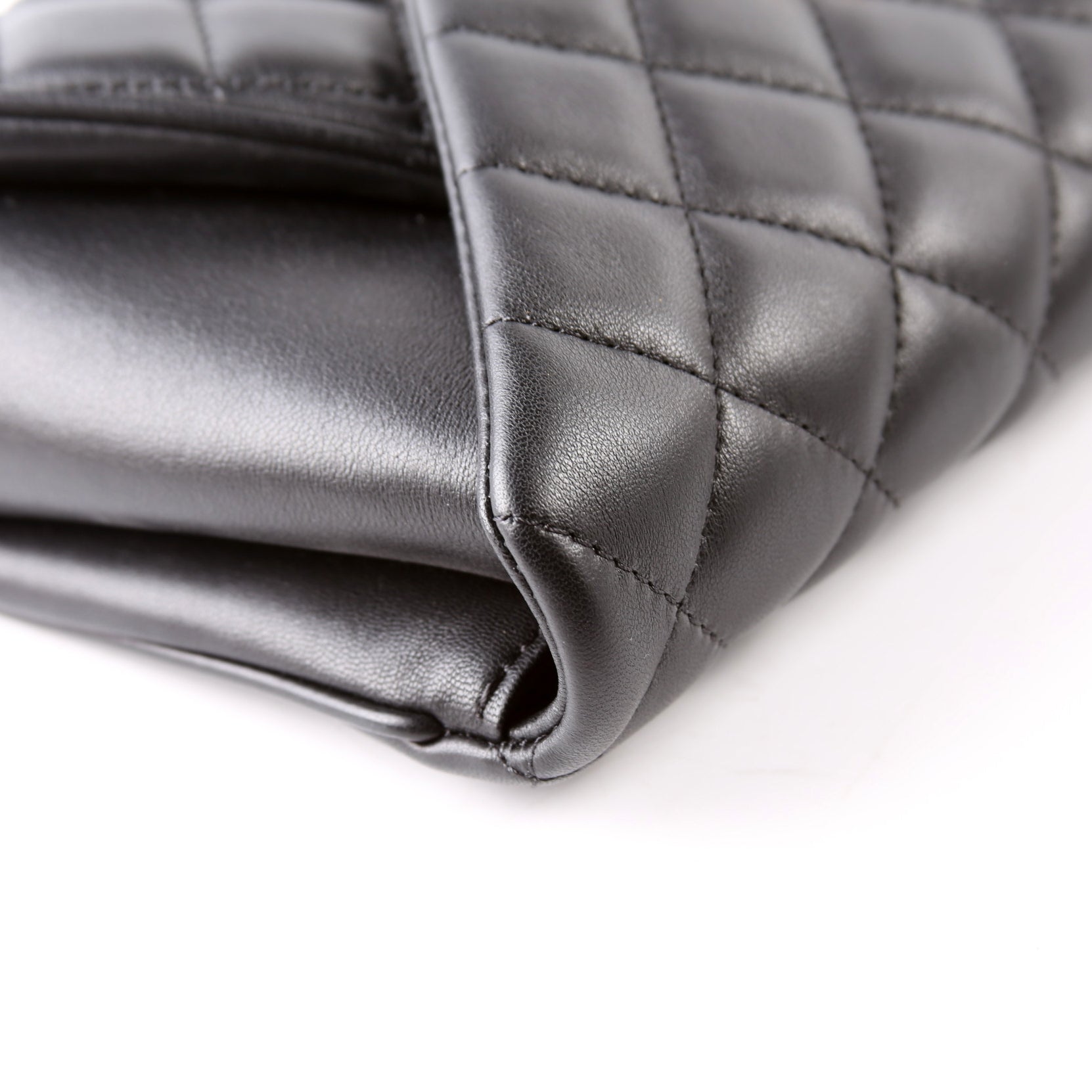 Fold Up Again Quilted Lambskin Clutch 23 Black