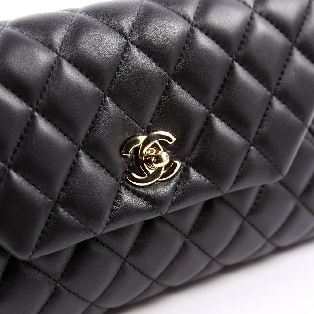 Fold Up Again Quilted Lambskin Clutch 23 Black