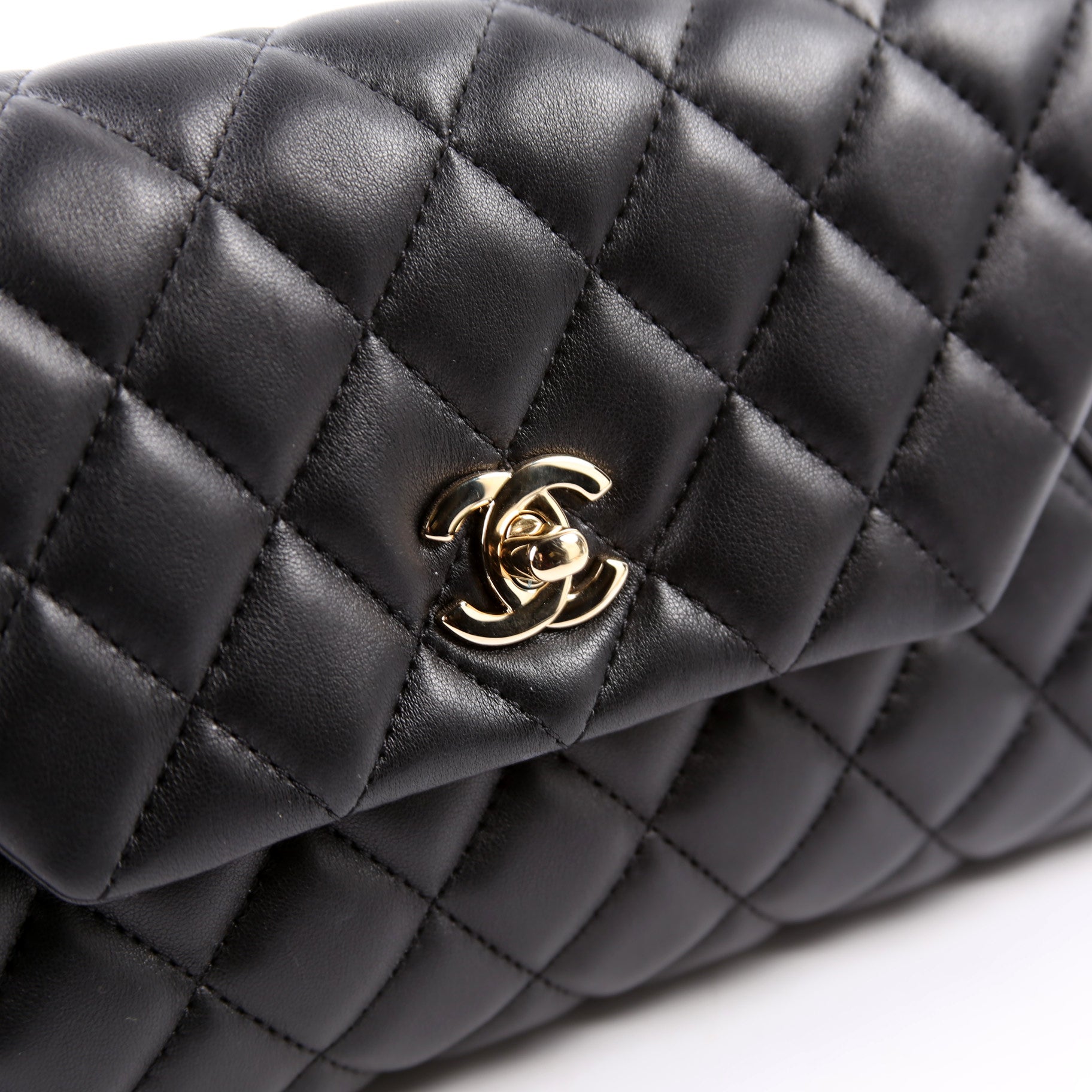 Fold Up Again Quilted Lambskin Clutch 23 Black