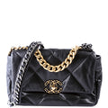 Quilted Goatskin 19 Medium Flap 30M Black