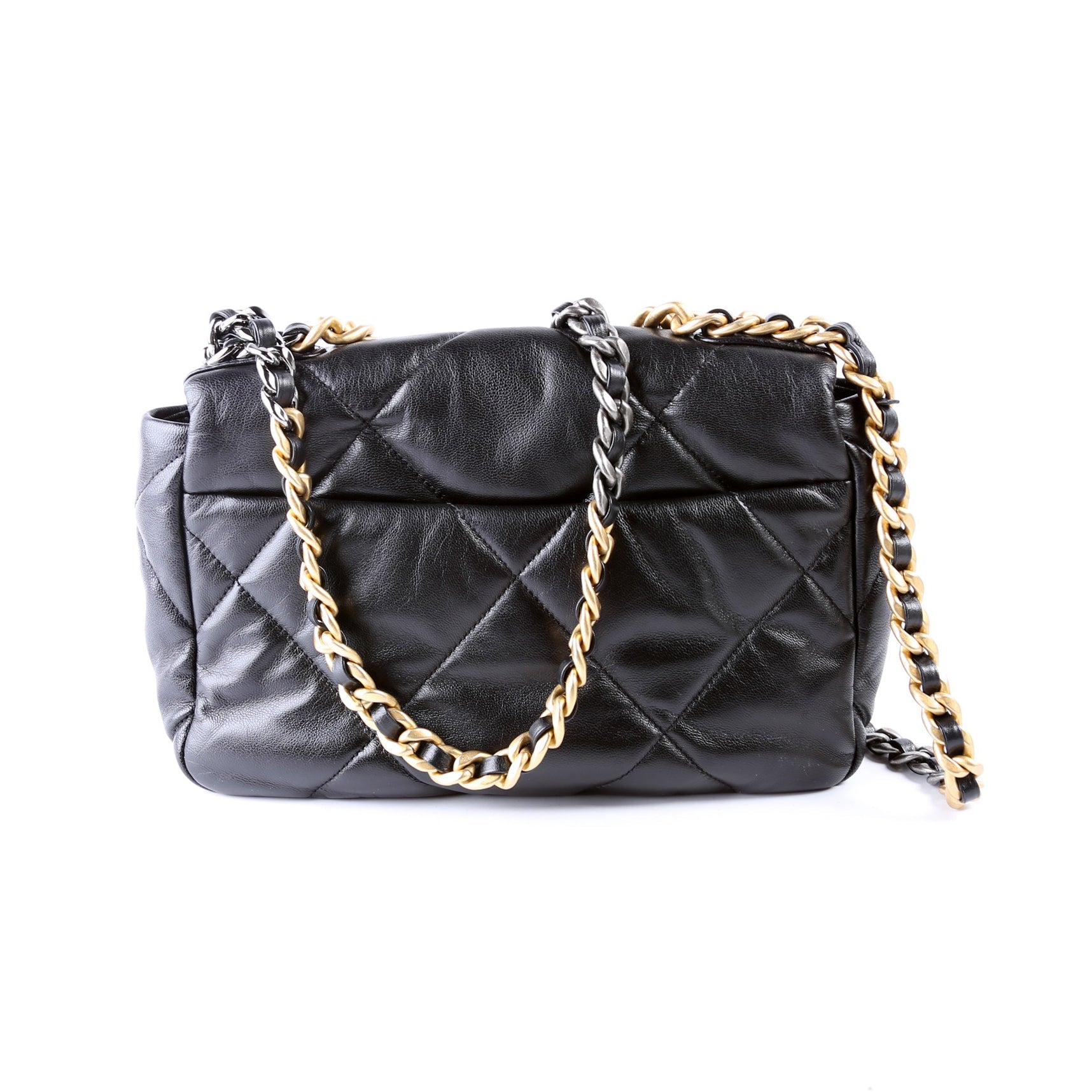Quilted Goatskin 19 Medium Flap 30M Black