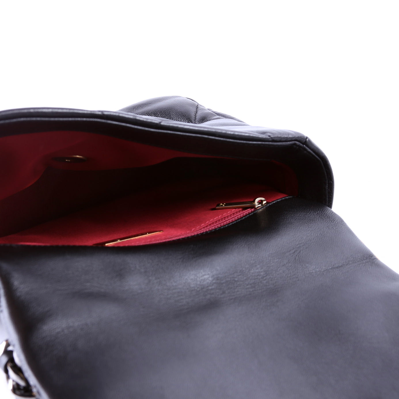 Quilted Goatskin 19 Medium Flap 30M Black