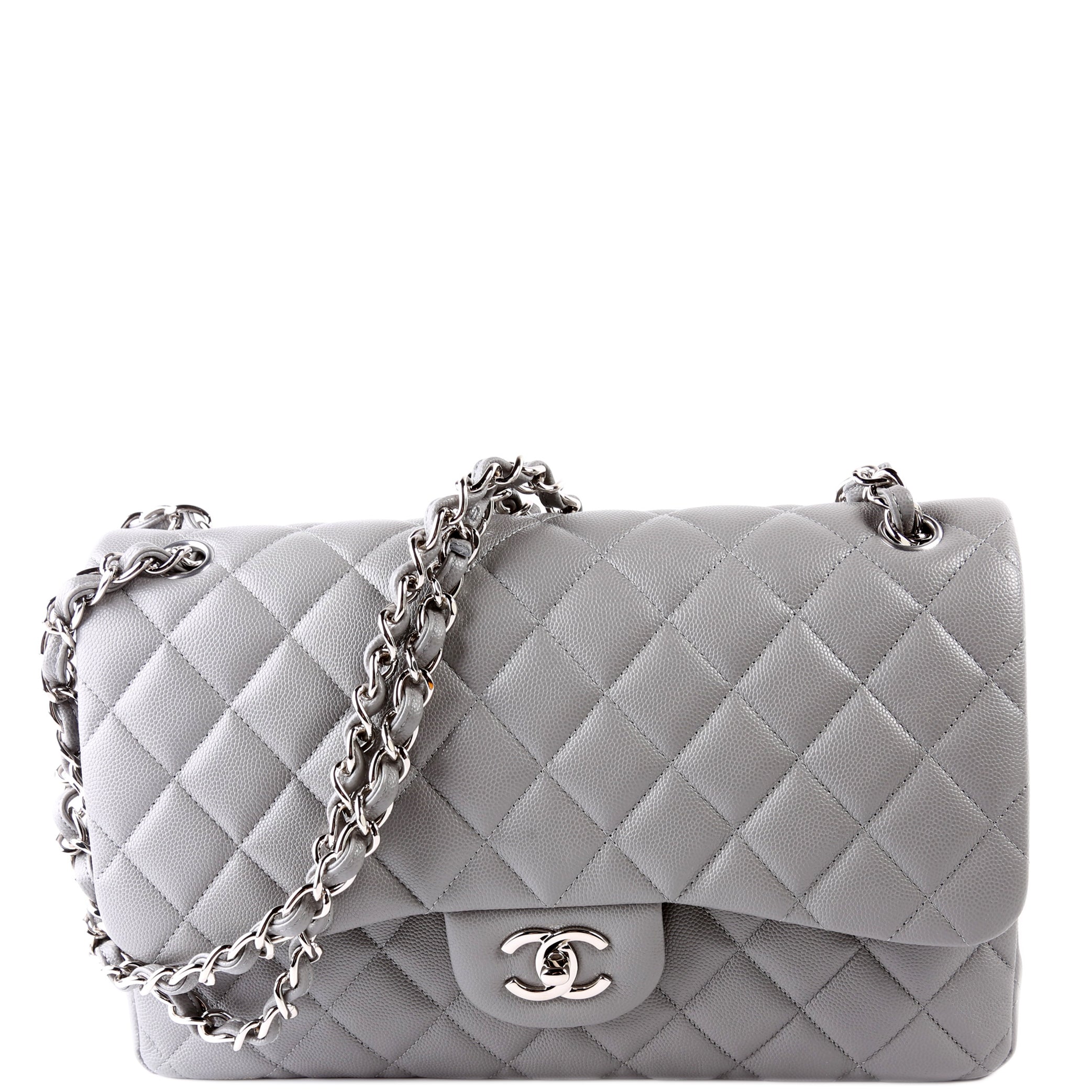 Classic Flap Jumbo Caviar 24M Grey