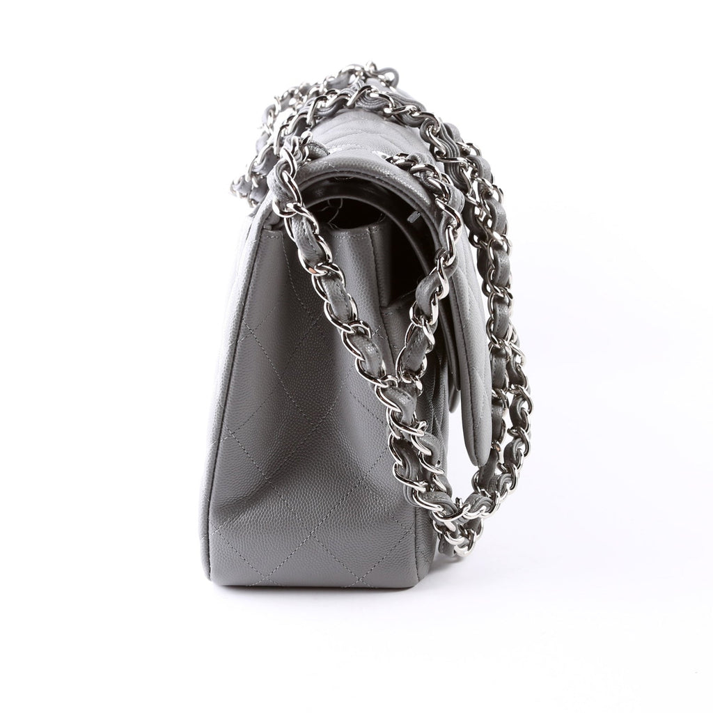 Classic Flap Jumbo Caviar 24M Grey