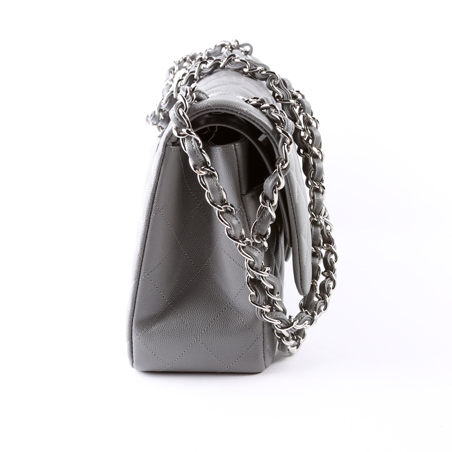 Classic Flap Jumbo Caviar 24M Grey