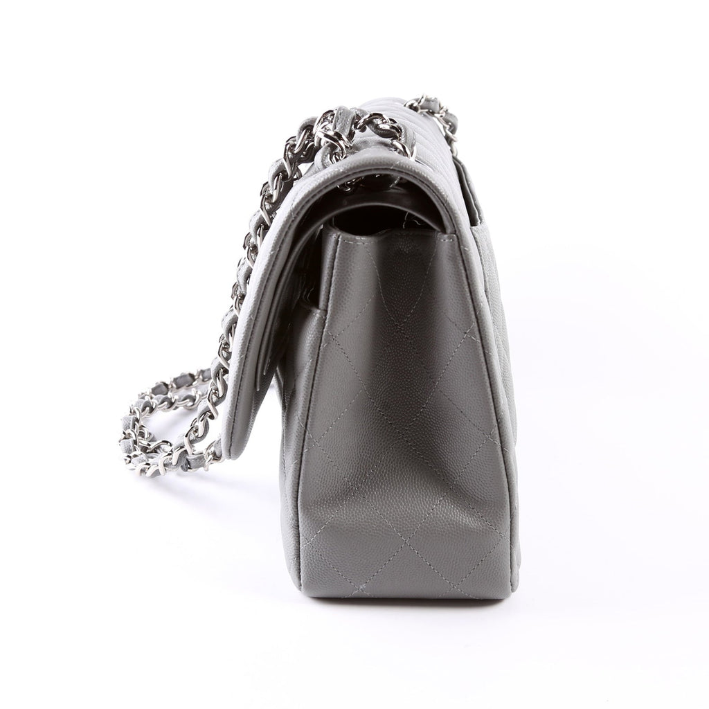 Classic Flap Jumbo Caviar 24M Grey
