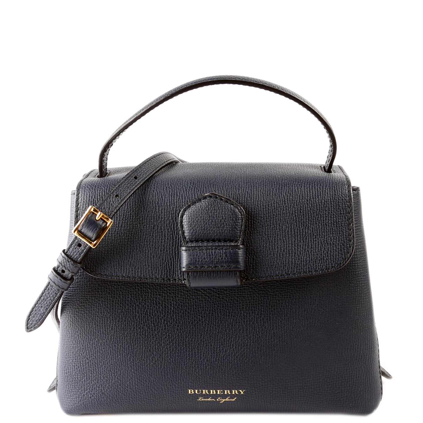 Camberley House Check/Leather Top Handle 4061174 Navy/Brown