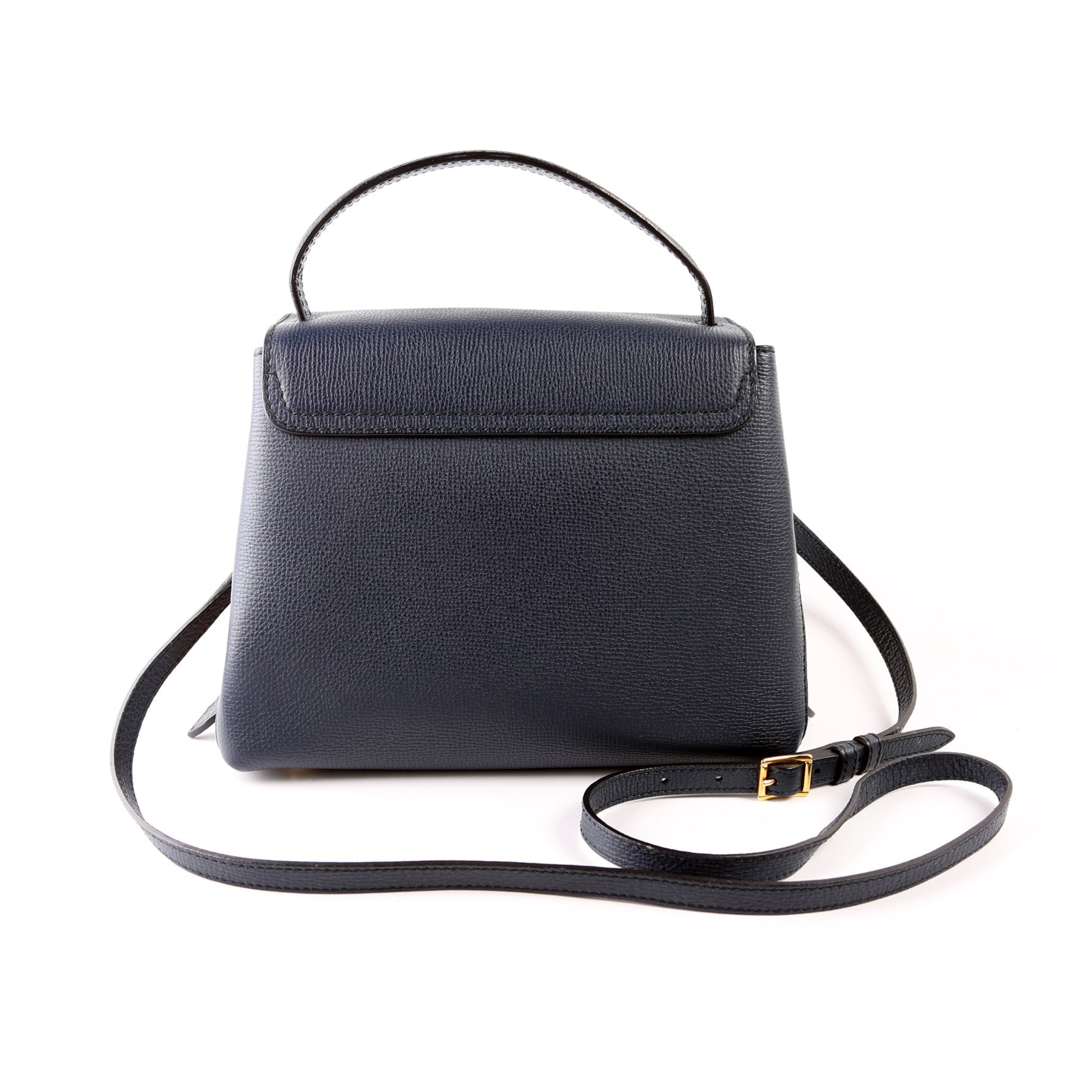 Camberley House Check/Leather Top Handle 4061174 Navy/Brown