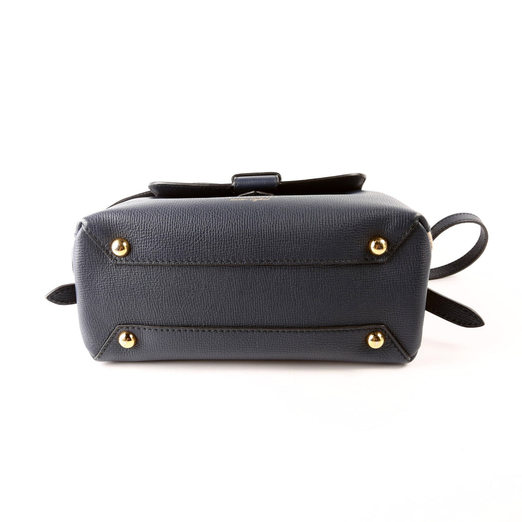 Camberley House Check/Leather Top Handle 4061174 Navy/Brown