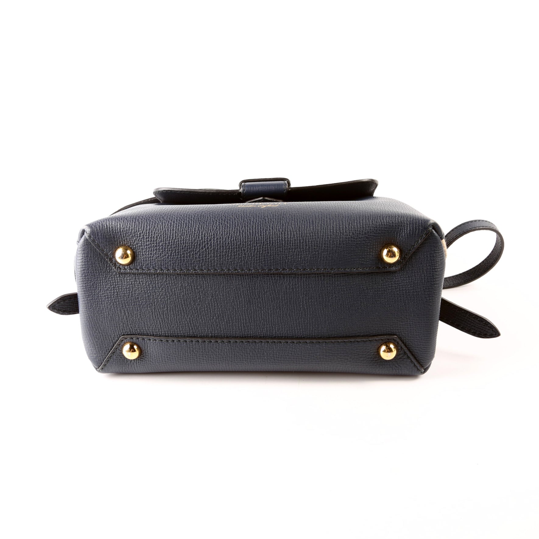 Camberley House Check/Leather Top Handle 4061174 Navy/Brown