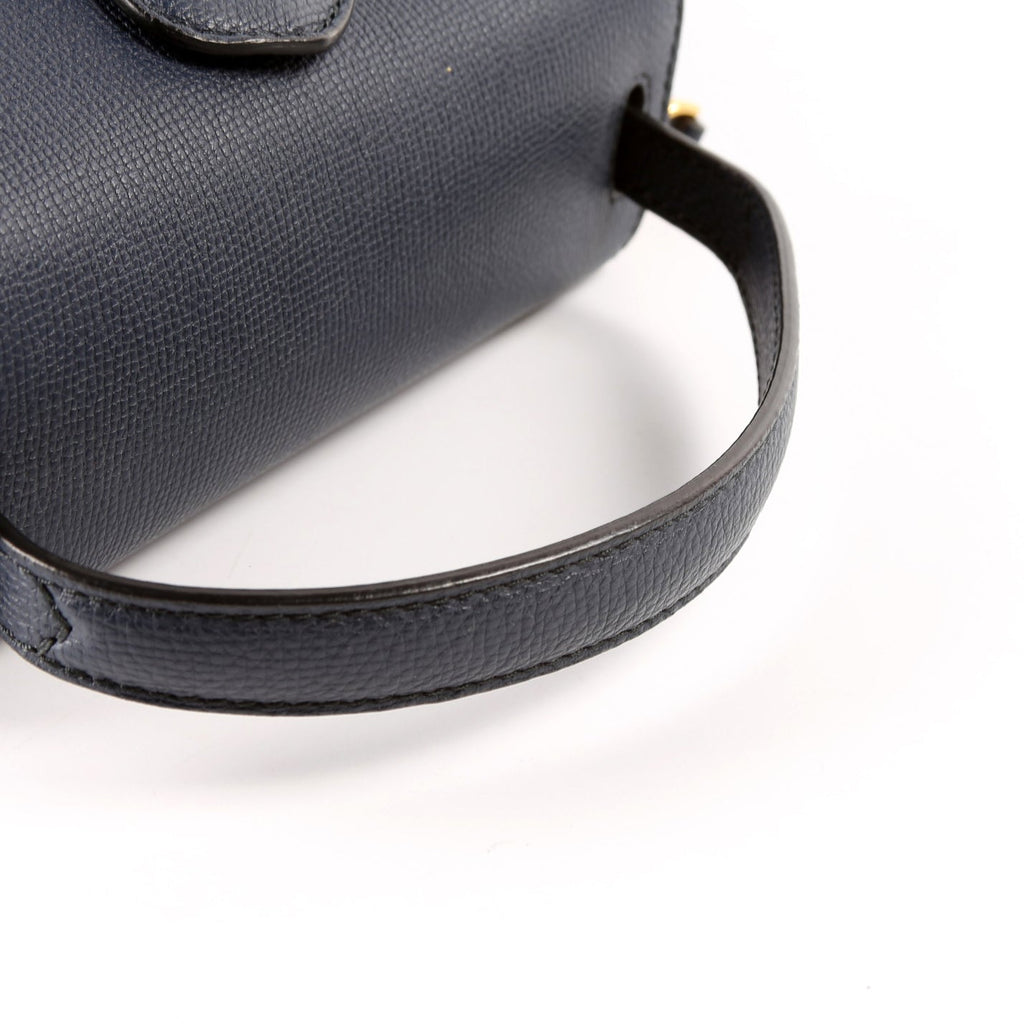 Camberley House Check/Leather Top Handle 4061174 Navy/Brown