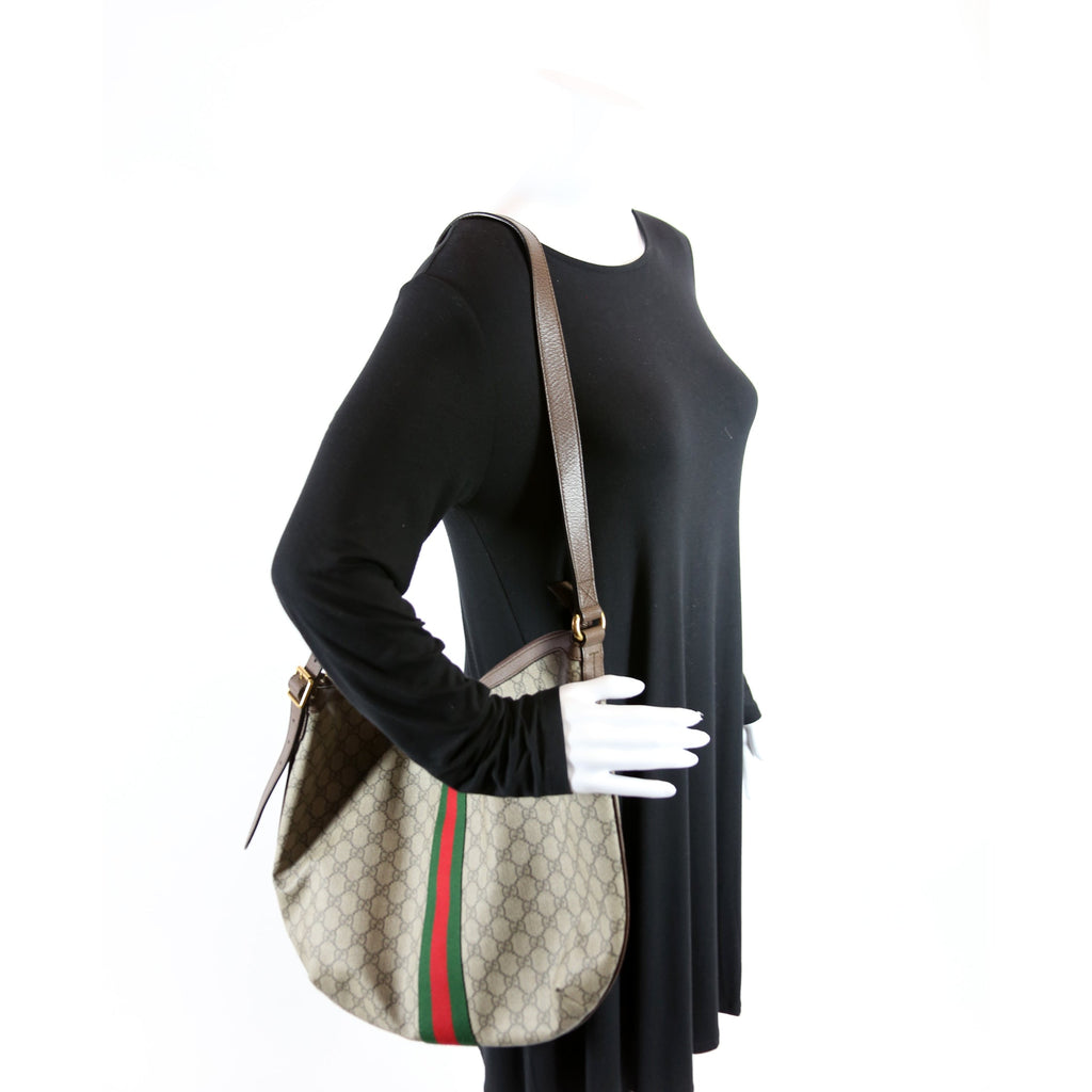 547939 Ophidia GG Supreme Half Moon Hobo Large