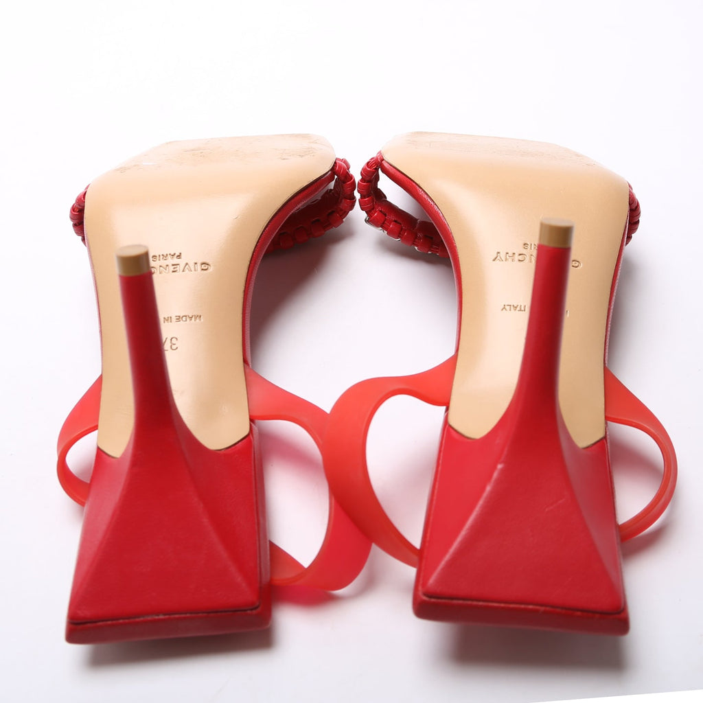 Leather Square Toe Heels Size 37