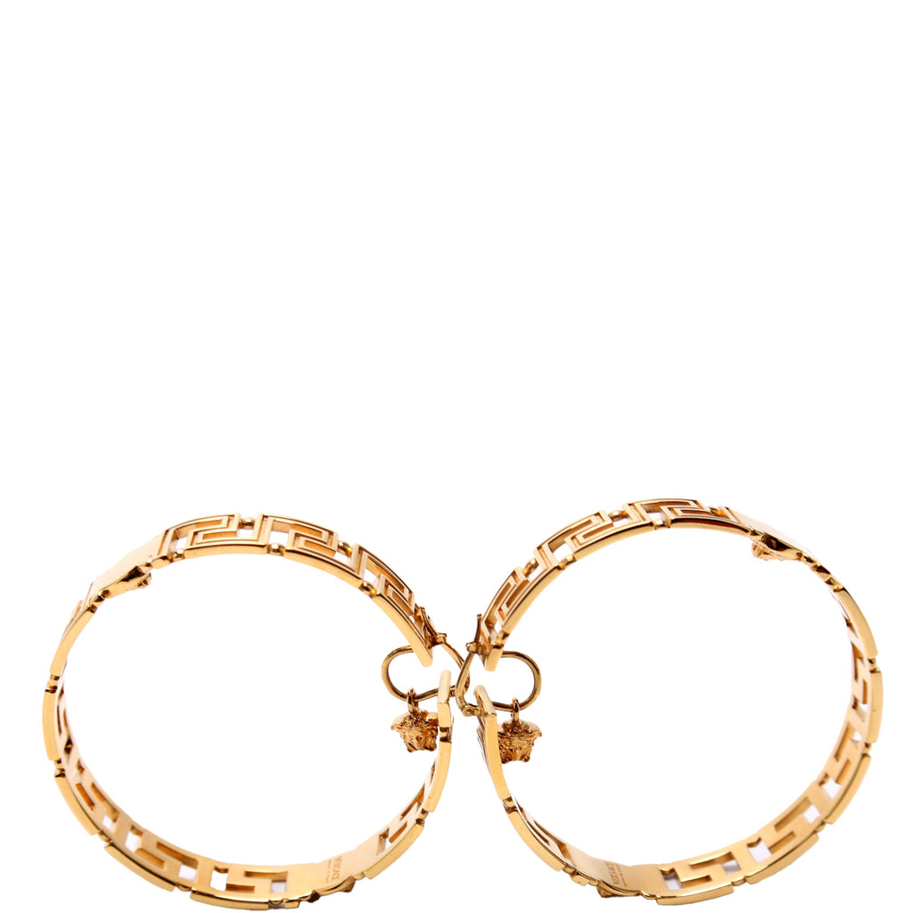 Grecca Tribute Medusa Hoop Earrings