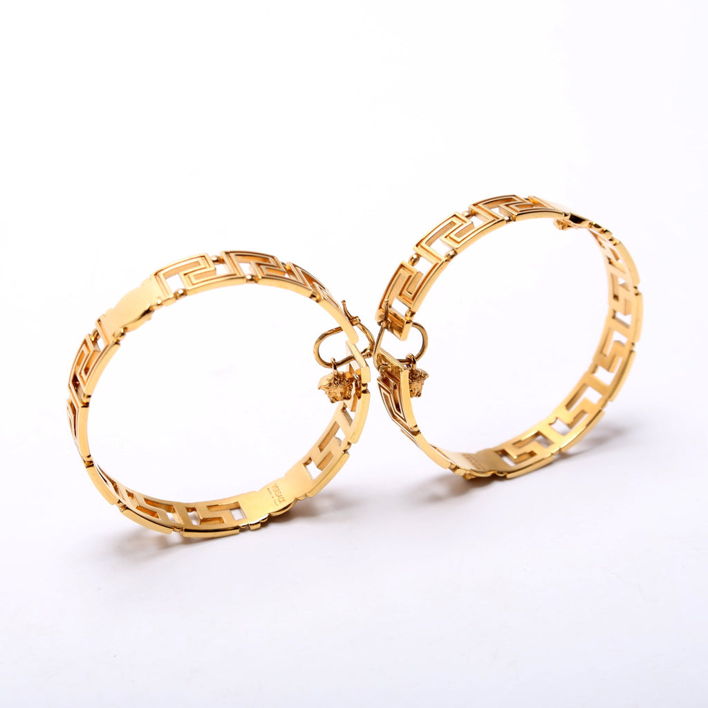 Grecca Tribute Medusa Hoop Earrings