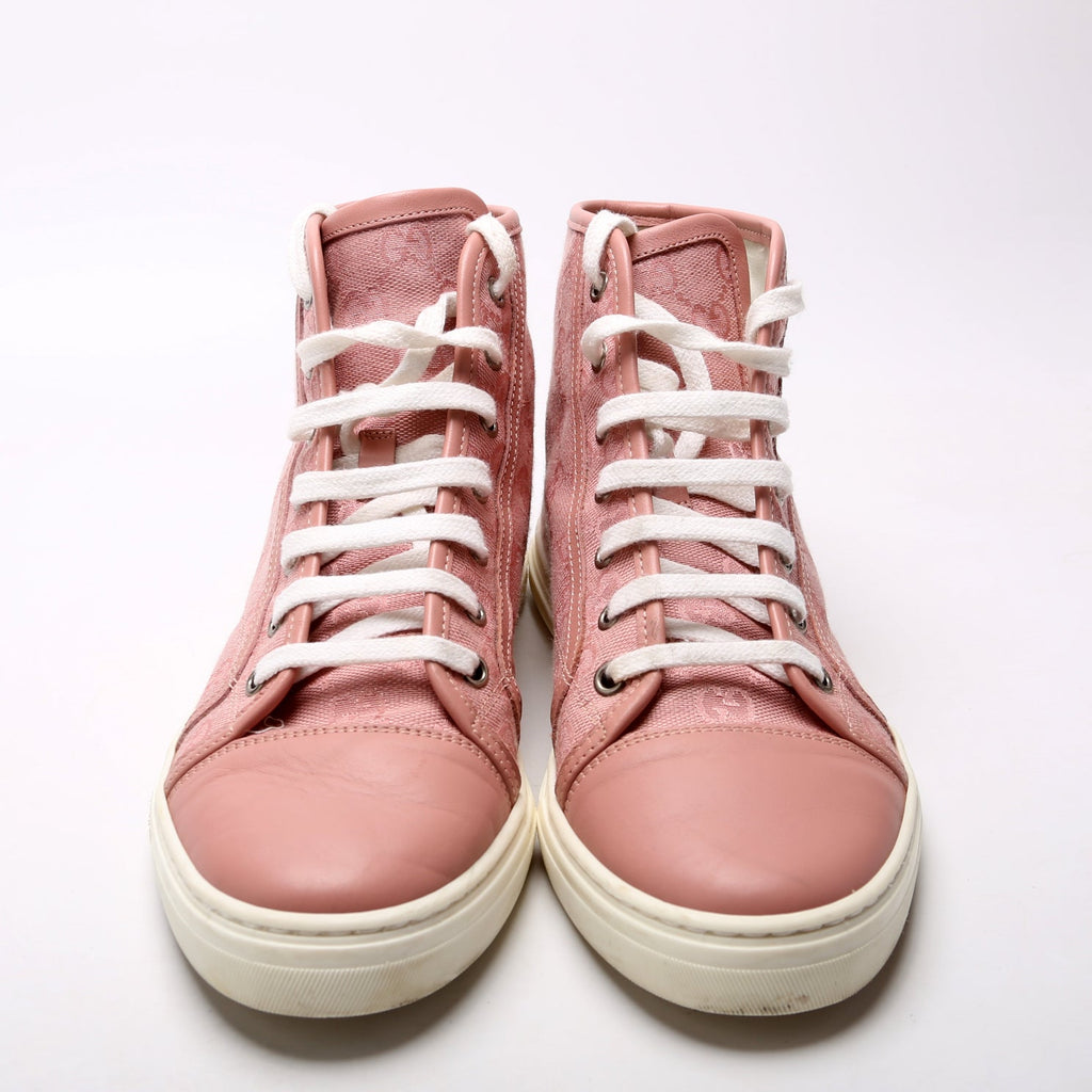 Gucci GG Canvas High Top Sneakers Size 37.5