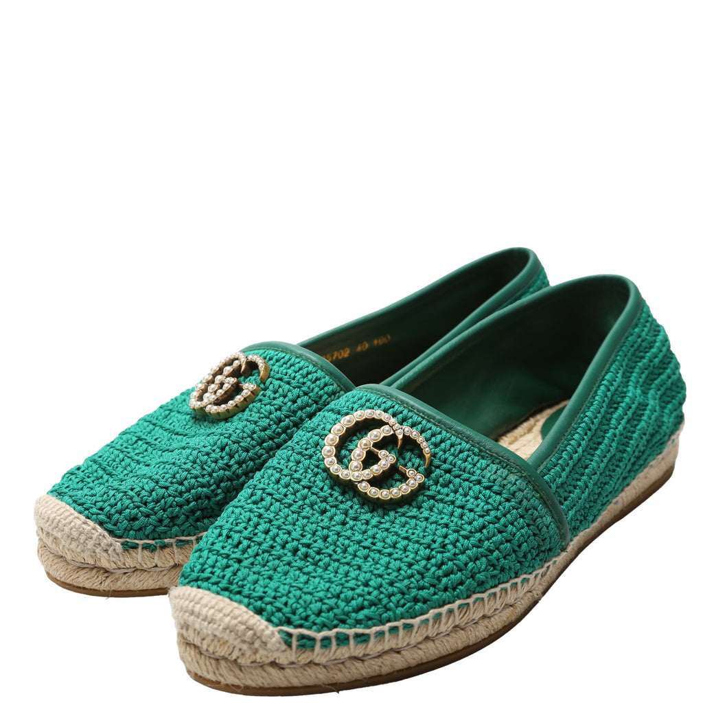 Pearly GG Marmont Cotton Crotchet Espadrille Size 40