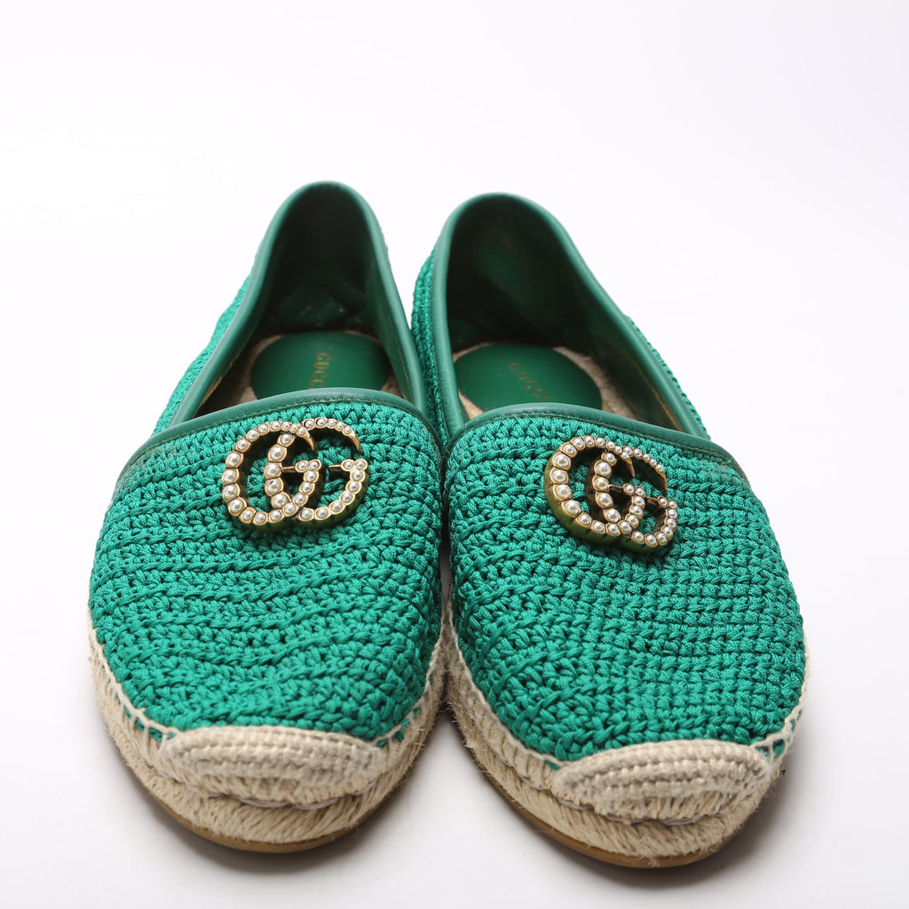 Pearly GG Marmont Cotton Crotchet Espadrille Size 40