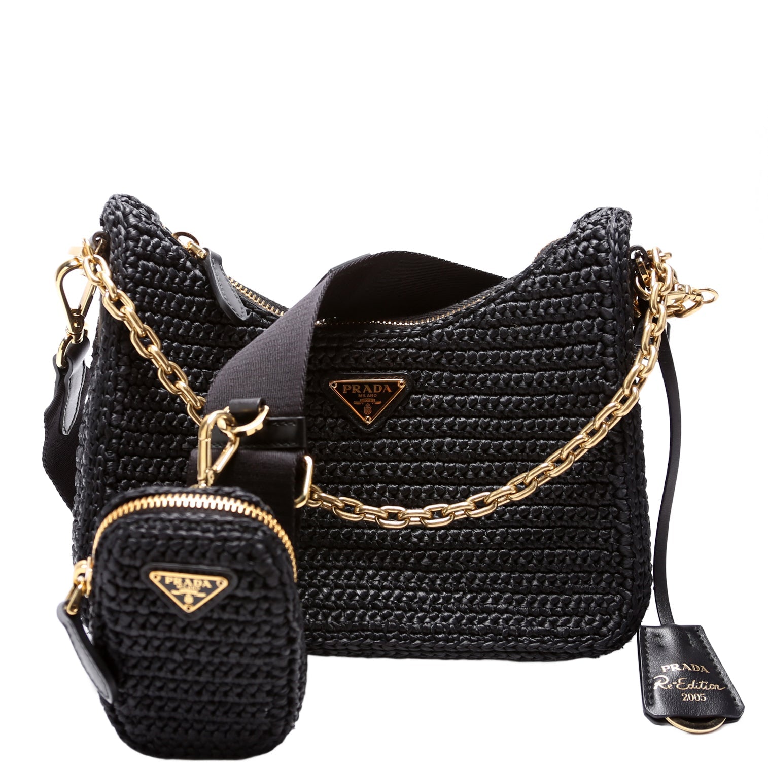 1BH204 Raffia Re-Edition 2005 Shoulder Bag