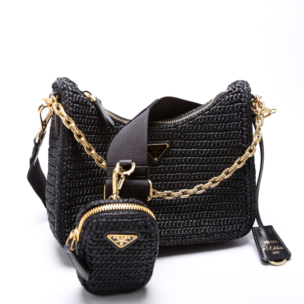 1BH204 Raffia Re-Edition 2005 Shoulder Bag