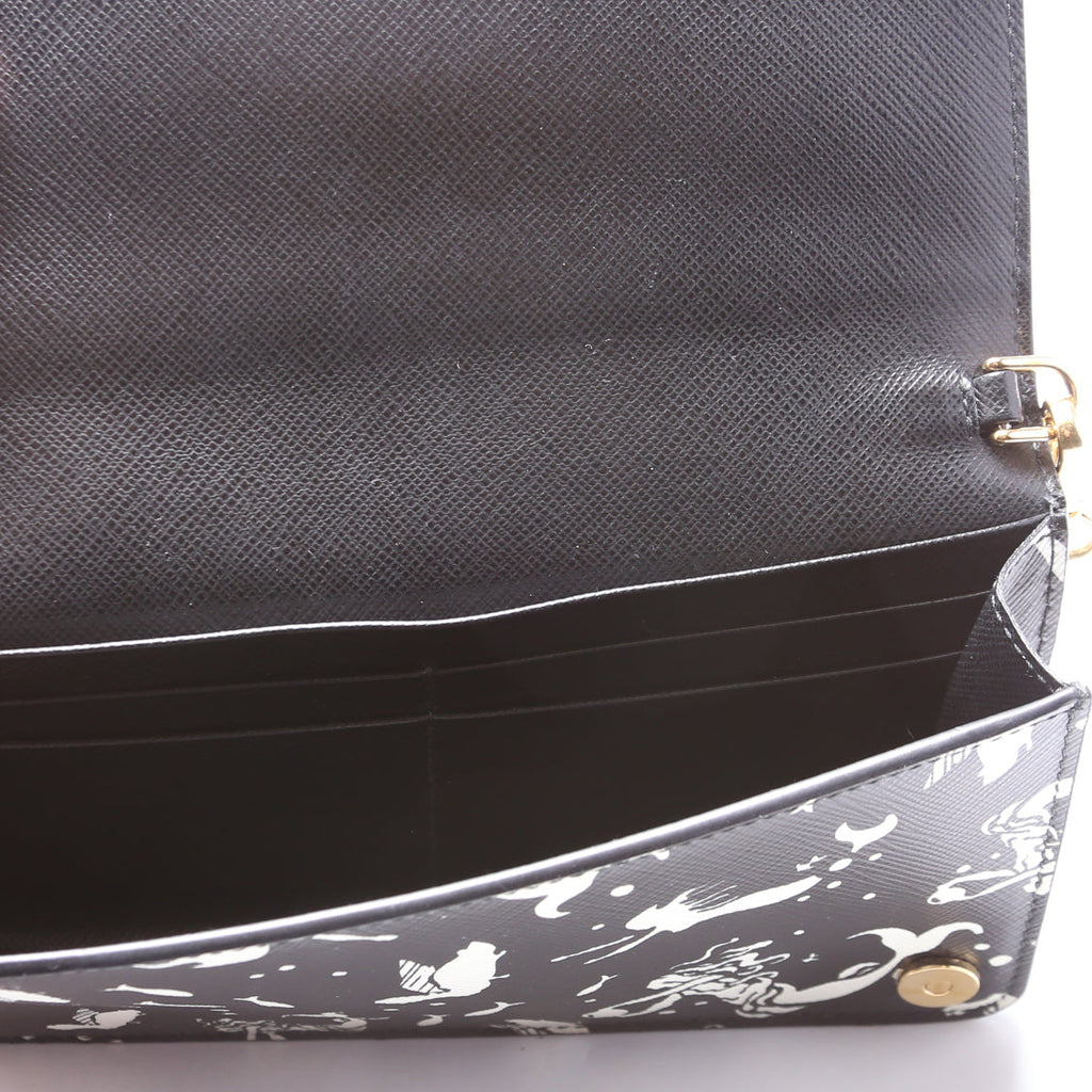 Saffiano Mermaid Print WOC Black/White