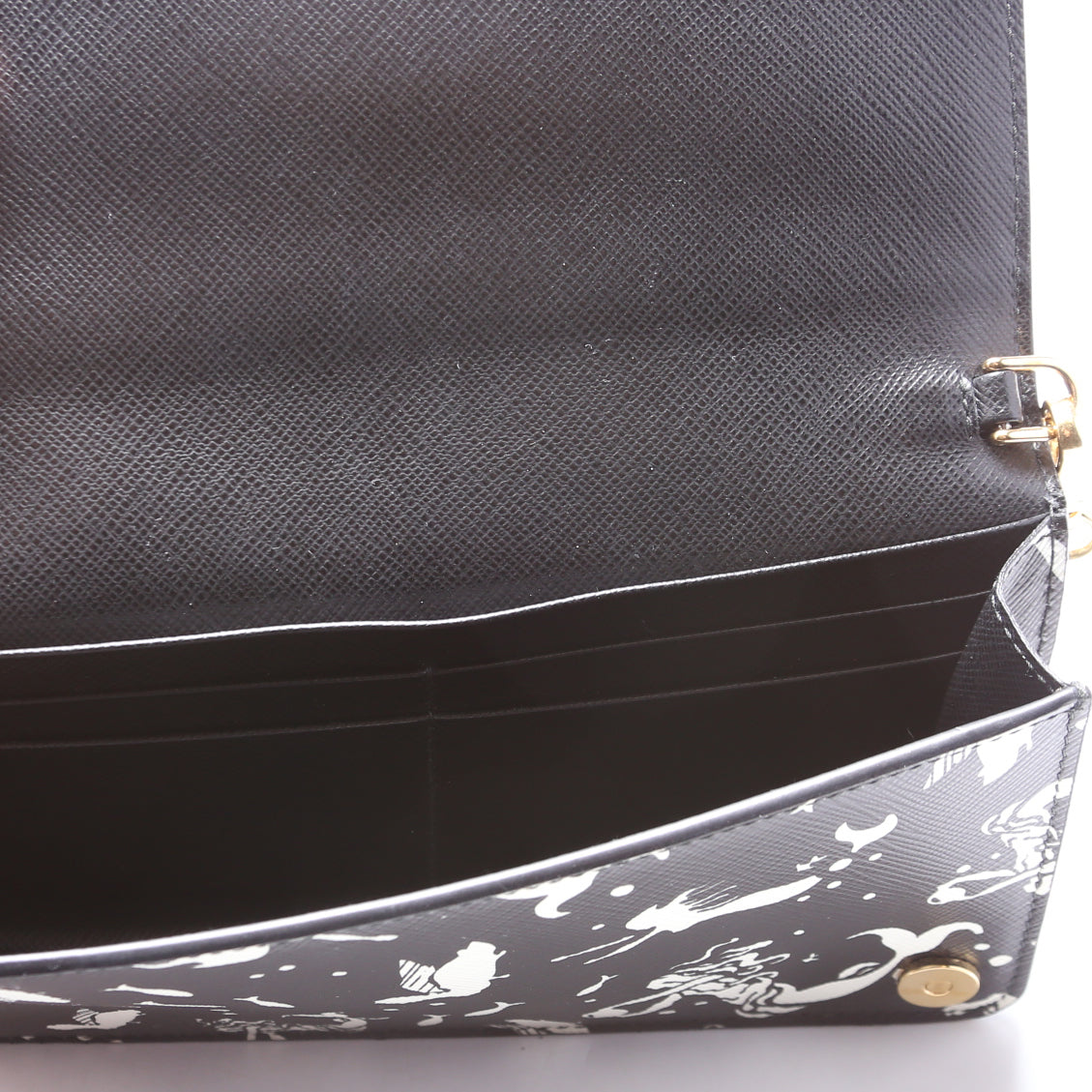 Saffiano Mermaid Print WOC Black/White