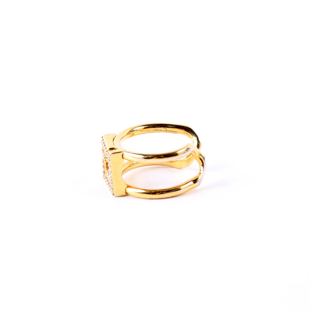 Crystal FF Ring Size 7.5 Gold