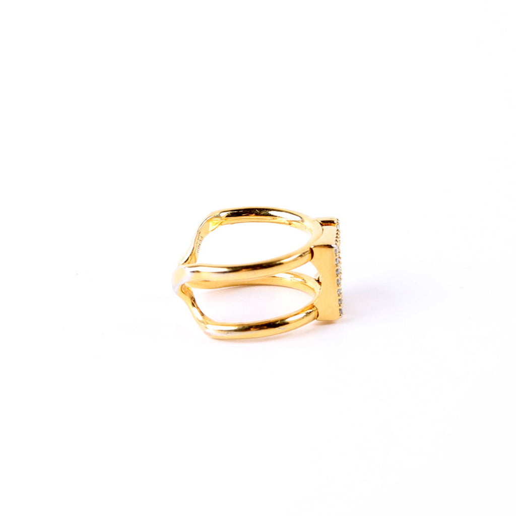 Crystal FF Ring Size 7.5 Gold