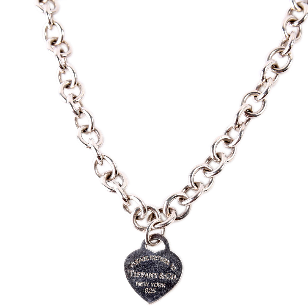 Please Return To Heart Chain Choker Necklace 925