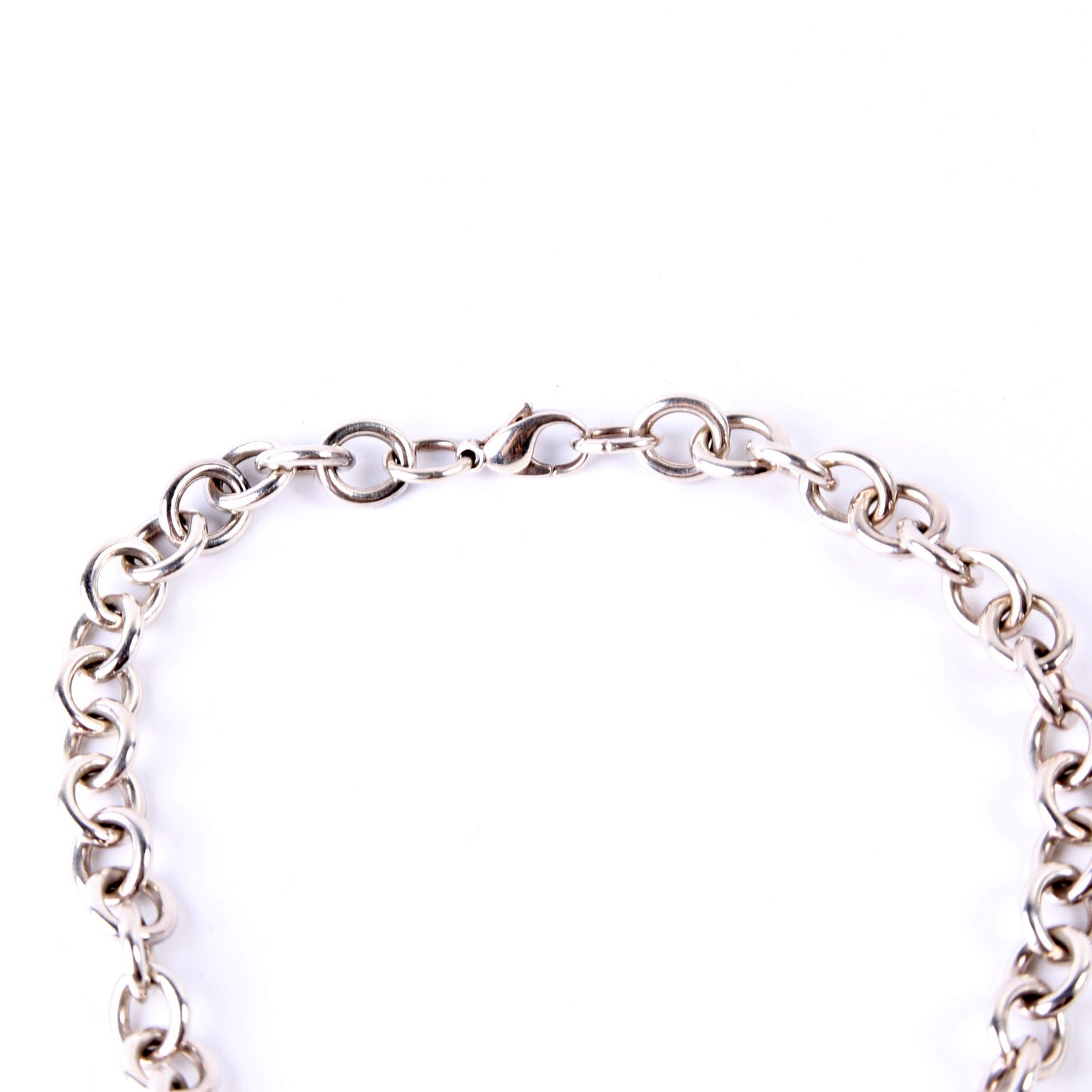 Please Return To Heart Chain Choker Necklace 925