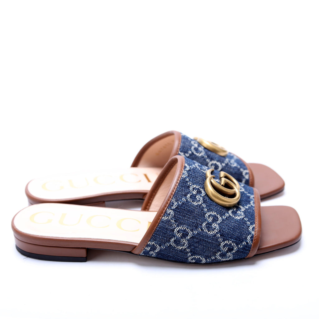 Marmont Denim Mules Size 36 Blue/Brown