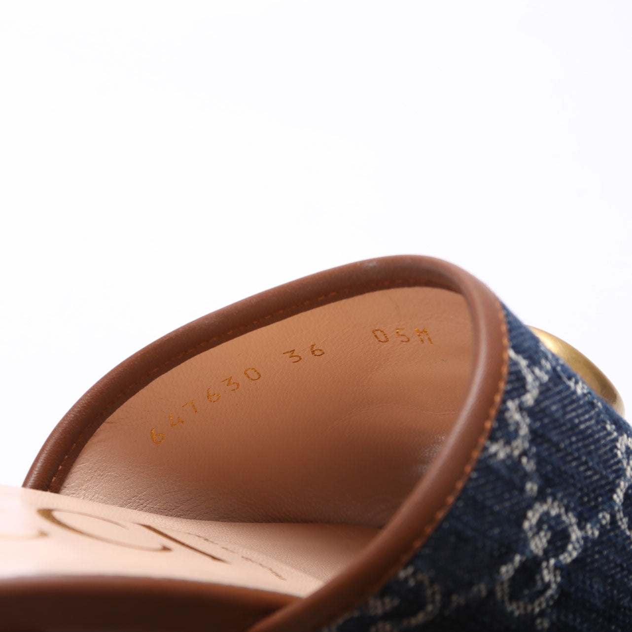 Marmont Denim Mules Size 36 Blue/Brown