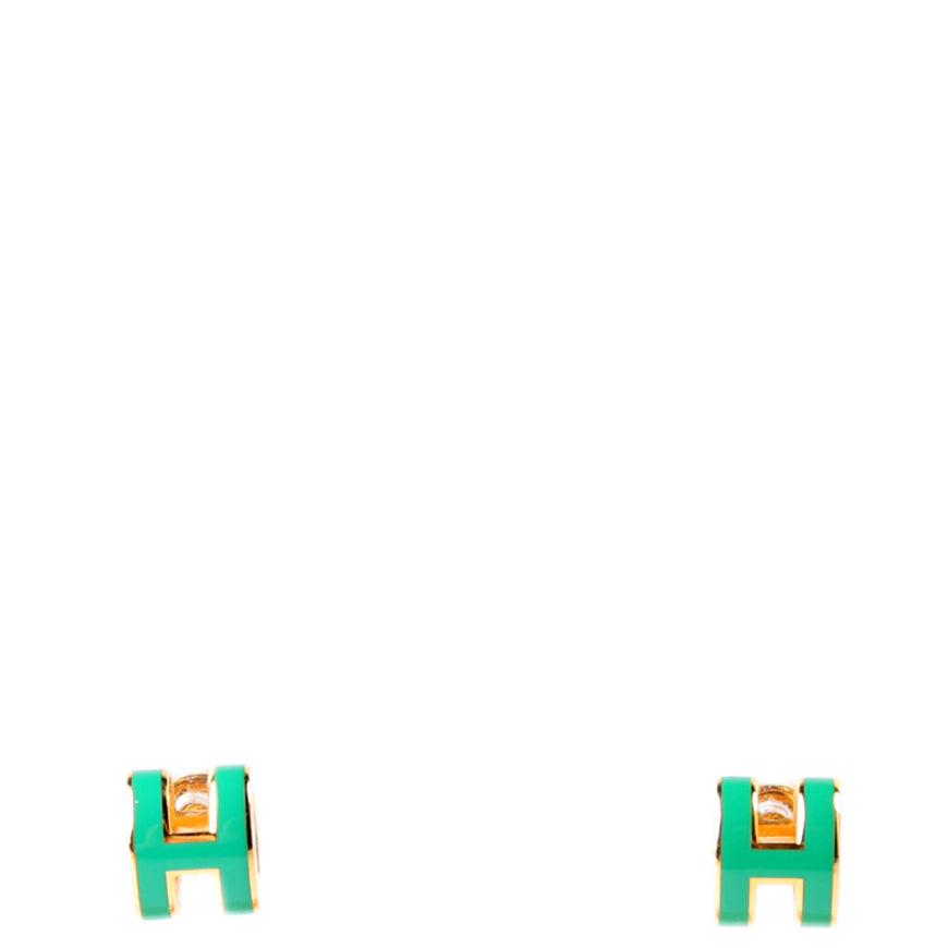 Mini Pop H Stud Earrings Gold/Green