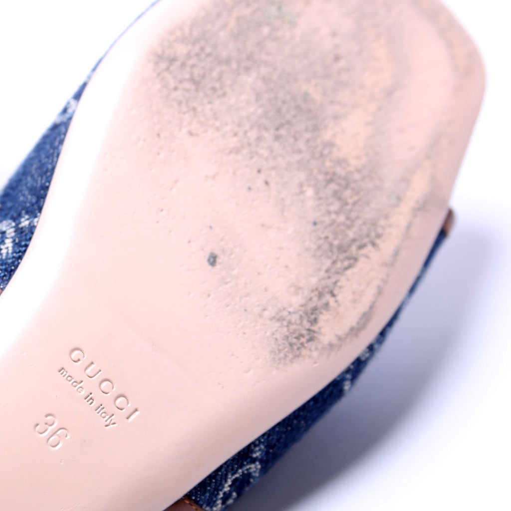Marmont Denim Mules Size 36 Blue/Brown