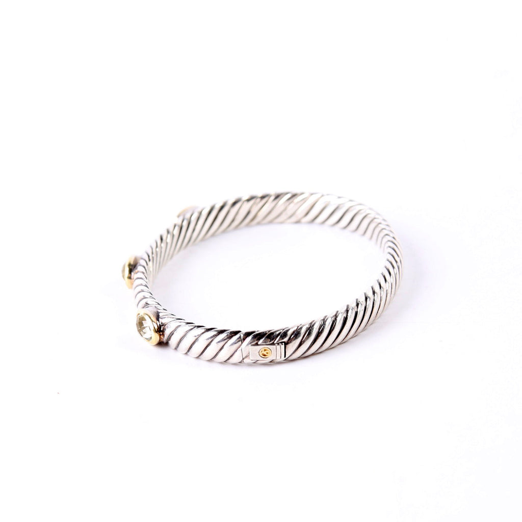 Renaissance Hinged Bangle Bracelet 925/750/Citrine