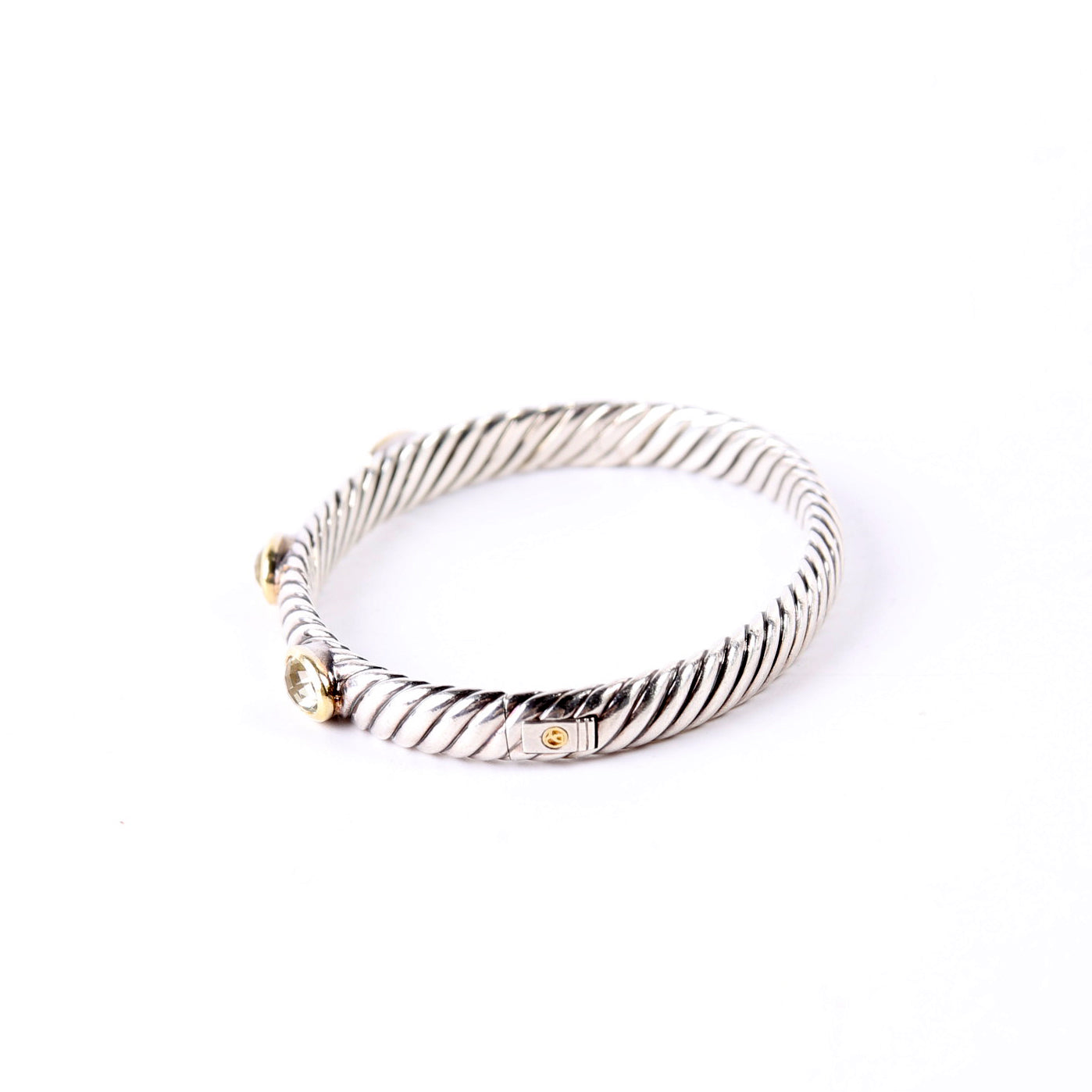 Renaissance Hinged Bangle Bracelet 925/750/Citrine