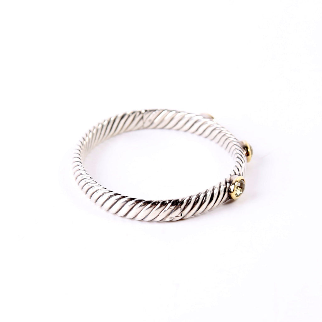 Renaissance Hinged Bangle Bracelet 925/750/Citrine