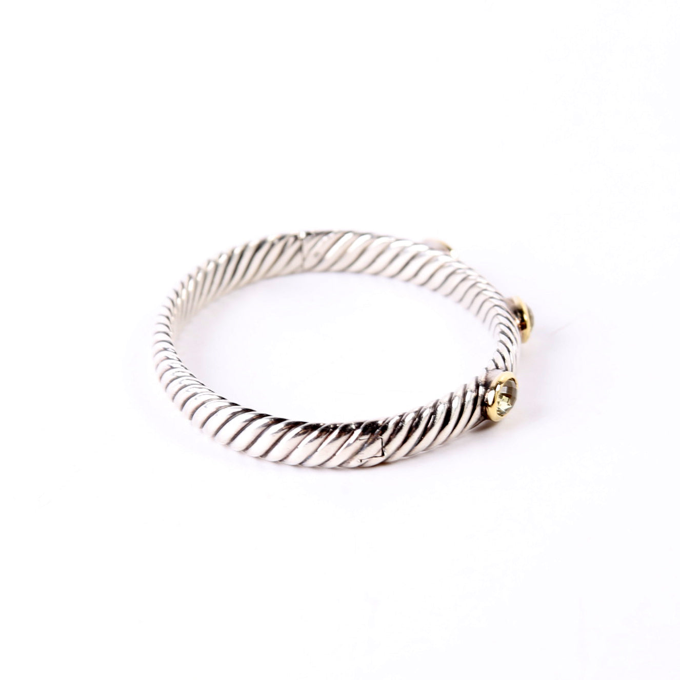 Renaissance Hinged Bangle Bracelet 925/750/Citrine