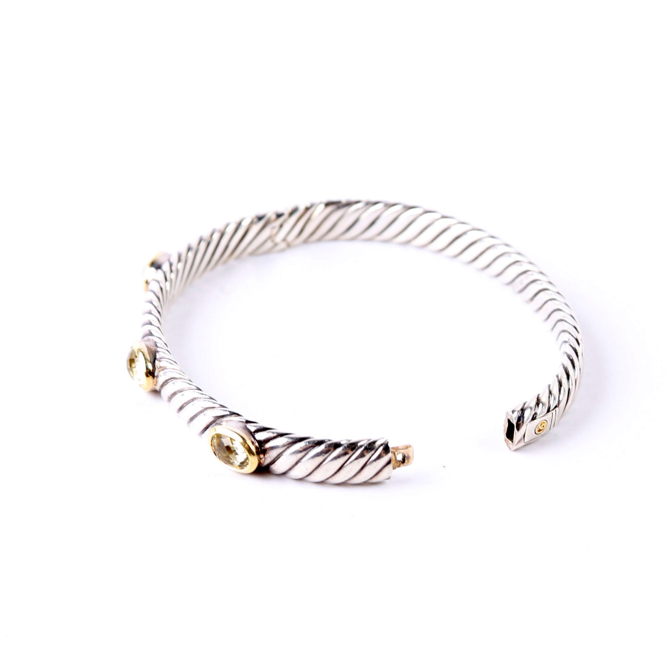 Renaissance Hinged Bangle Bracelet 925/750/Citrine