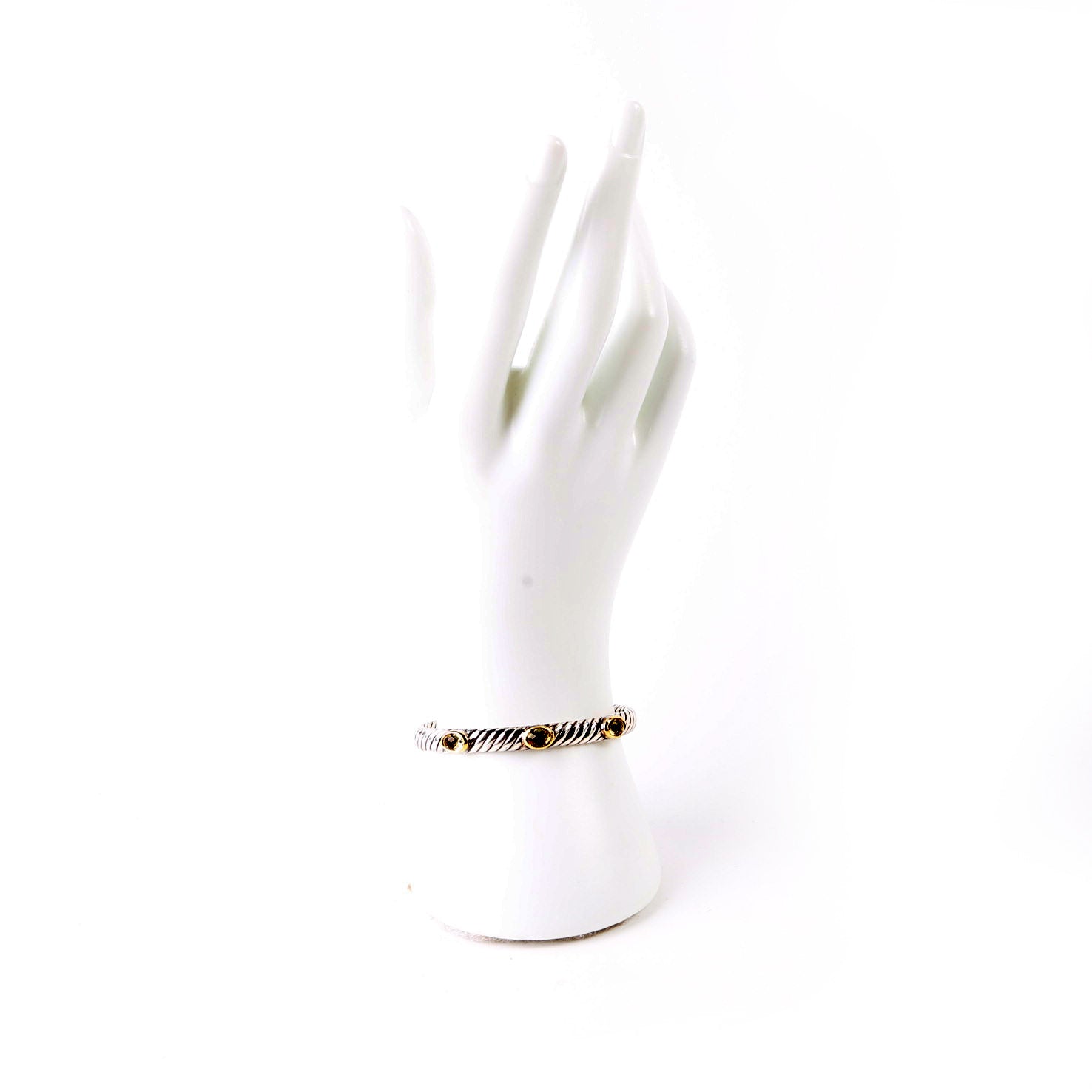 Renaissance Hinged Bangle Bracelet 925/750/Citrine